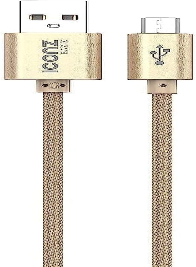 Iconz Xbr05G Bazix Aluminum Micro Usb Cable, 2.1 Ampere - Gold